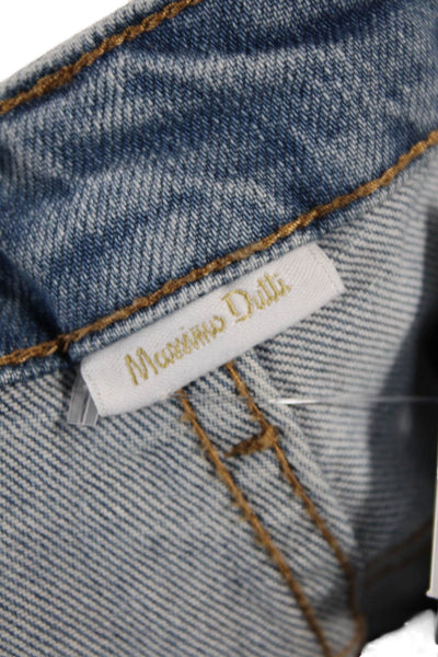 Massimo Dutti Womens Cotton Pocketed Wide Legged Jeans Light Blue Size 4