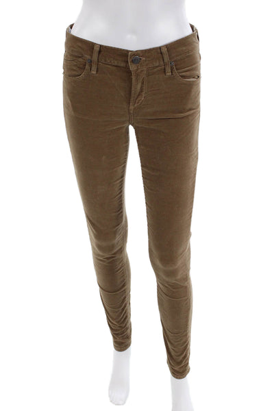 Citizens of Humanity Womens Cotton Velvet Skinny Leg Pants Brown Size 26