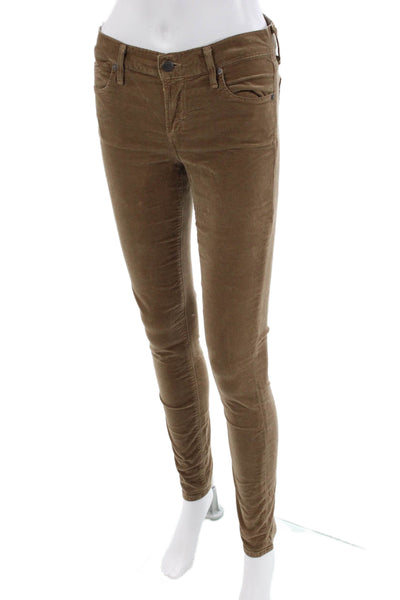 Citizens of Humanity Womens Cotton Velvet Skinny Leg Pants Brown Size 26