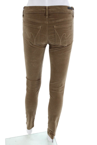 Citizens of Humanity Womens Cotton Velvet Skinny Leg Pants Brown Size 26