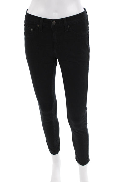 Rag & Bone Womens Cotton Button Zip Skinny Leg Lined Pants Black Size EUR 27