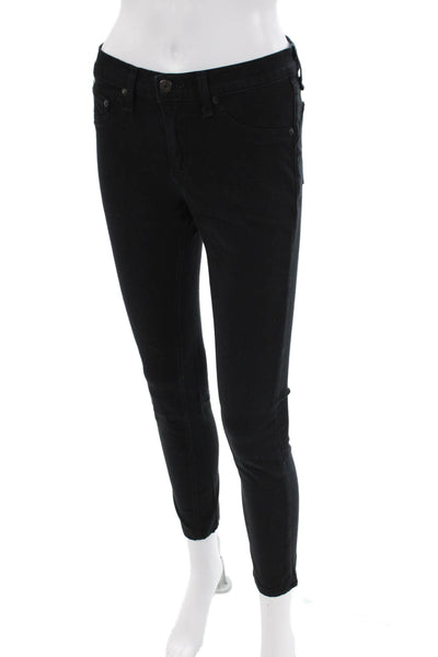 Rag & Bone Womens Cotton Button Zip Skinny Leg Lined Pants Black Size EUR 27