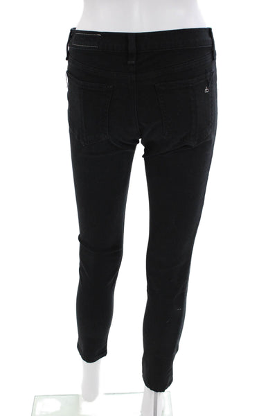 Rag & Bone Womens Cotton Button Zip Skinny Leg Lined Pants Black Size EUR 27