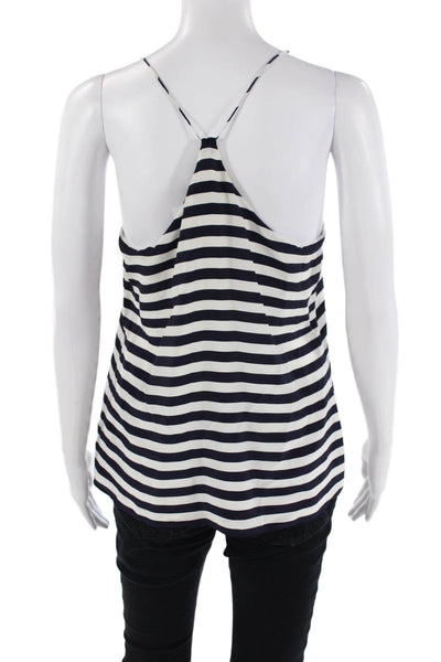 J Crew Womens V-neck Spaghetti Strap Striped Tank Top White Size 04