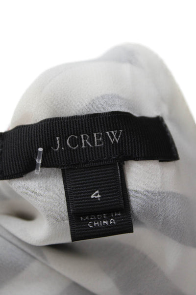 J Crew Womens V-neck Spaghetti Strap Striped Tank Top White Size 04