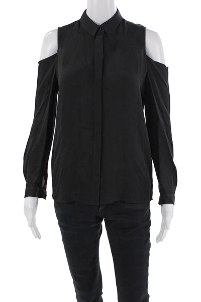 Rebecca Minkoff Womens Sleeveless V-neck Collar Tank Blouse Black Size XS