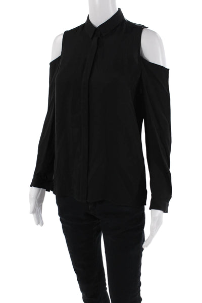Rebecca Minkoff Womens Sleeveless V-neck Collar Tank Blouse Black Size XS