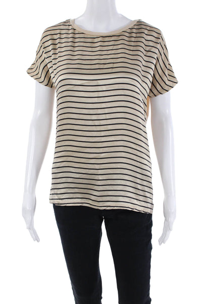 Weekend Max Mara Womens Cotton Short Sleeve Stripe Top Nude Size XS