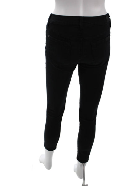 7 For All Mankind Womens Cotton The Skinny Zip Fly Denim Jeans Black Size 25