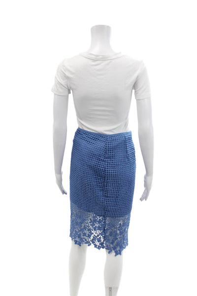 ASTR Womens Spaghetti Strap Lace Overlay Top Skirt Set Blue Size XS