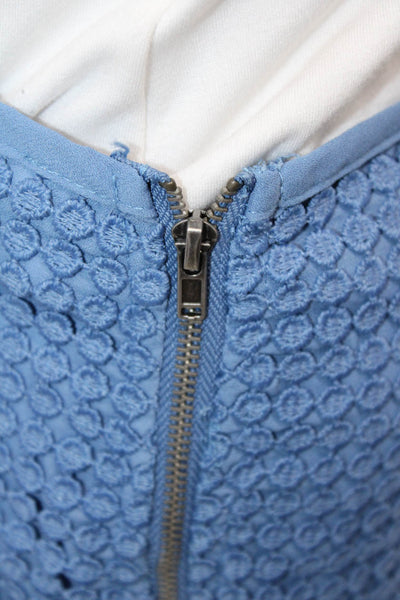 ASTR Womens Spaghetti Strap Lace Overlay Top Skirt Set Blue Size XS