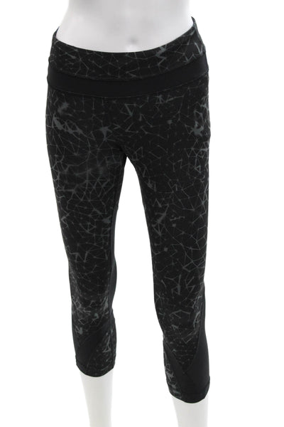 Lululemon Womens Mid Rise Abstract Knit Cropped Leggings Black Size 4