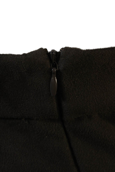 T Tahari Womens Faux Suede Slim Ankle Zip Pull On Pants Brown Size L