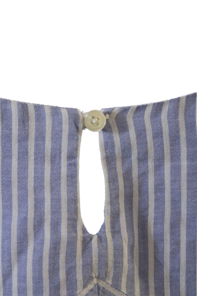 BCBGMAXAZRIA Womens Spaghetti Strap V Neck Striped Tank Top Blue White Size 2XS