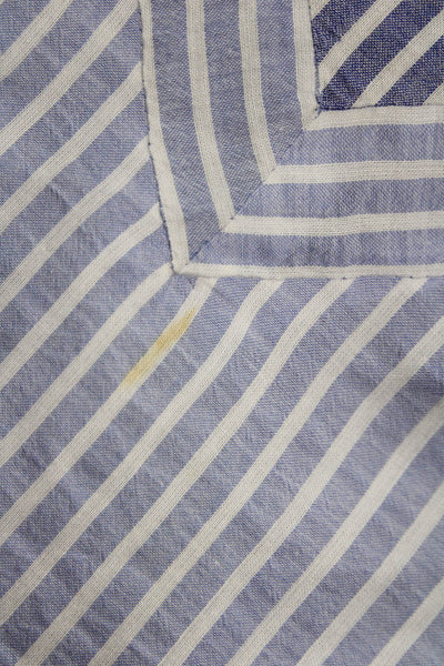 BCBGMAXAZRIA Womens Spaghetti Strap V Neck Striped Tank Top Blue White Size 2XS