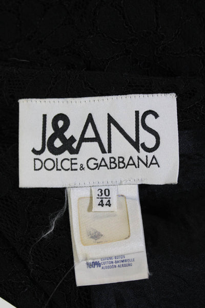 J&Ans Dolce & Gabbana Womens Cotton Floral Zippered Mini Dress Black Size 44