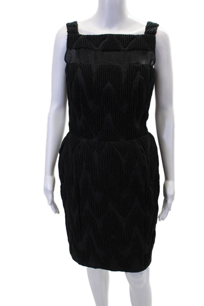 Rachel Roy Womens Textured Print Sleeveless Halter Pencil Dress Black Size 6