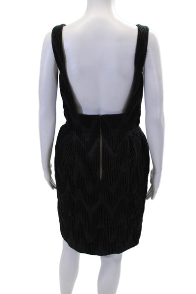 Rachel Roy Womens Textured Print Sleeveless Halter Pencil Dress Black Size 6