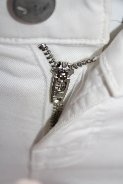 J Brand Womens Zipper Fly Mid Rise Skinny Cropped Jeans White Cotton Size 26