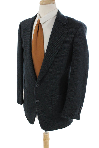 Nordstrom Mens Boucle Two Button Blazer Jacket Midnight Blue Wool Size 40