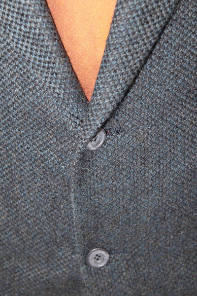 Nordstrom Mens Boucle Two Button Blazer Jacket Midnight Blue Wool Size 40