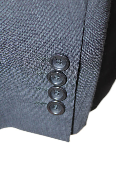 Canali Mens Three Button Wide Lapel Blazer Black Wool Size EUR 54 Regular