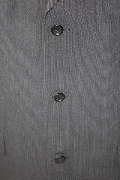 Canali Mens Three Button Wide Lapel Blazer Black Wool Size EUR 54 Regular