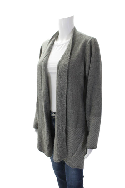 Karen Scott Womens Long Sleeve Open Front Knit Cardigan Sweater Gray Size Large