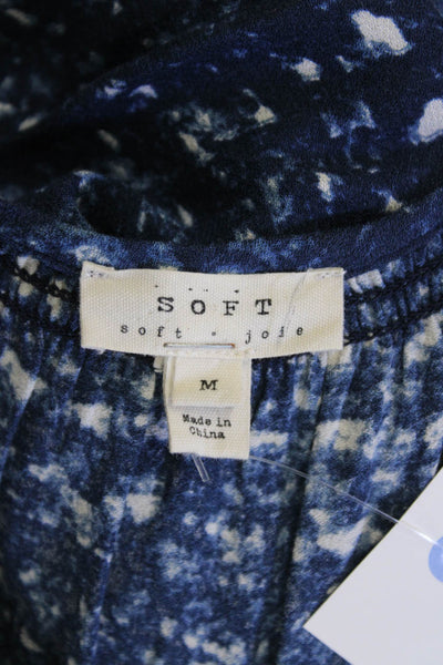 Soft Joie Womens Tie Dye Print V-Neck Sleeveless Mid-Calf Dress Navy Size M