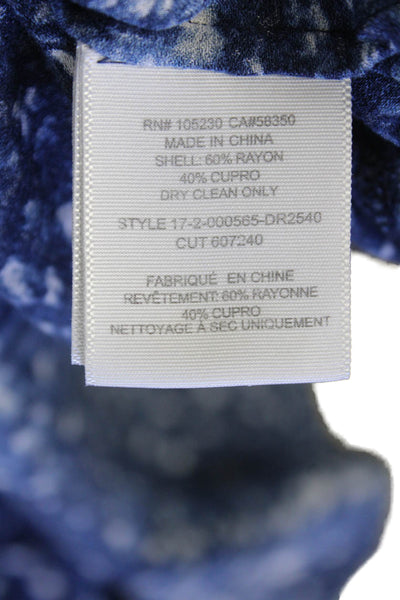 Soft Joie Womens Tie Dye Print V-Neck Sleeveless Mid-Calf Dress Navy Size M
