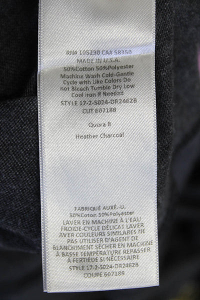 Soft Joie Womens Solid Cotton Blend Round Neck Short Sleeve Dress Gray Size M