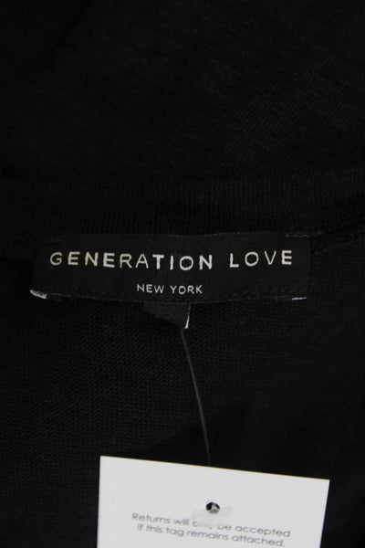 Generation Love Womens Linen Tassel Detail Pullover Tank Top Black Size S