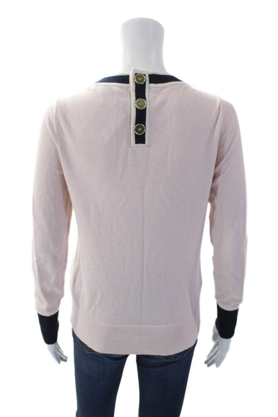 Boden Womens Cotton Long Sleeve Button Up Textured Knit Top Pink Size S