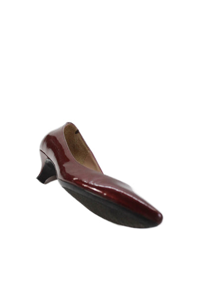Isaac Mizrahi New York Womens Patent Leather Pointed Toe Kitten Heels Red Size 8