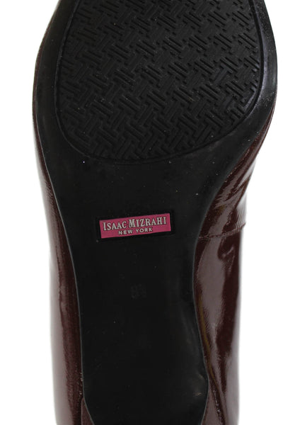 Isaac Mizrahi New York Womens Patent Leather Pointed Toe Kitten Heels Red Size 8