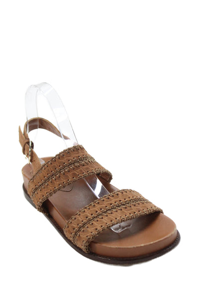 Alexandre Birman Womens Leather Buckled Ankle Strap Sandals Brown Size 7