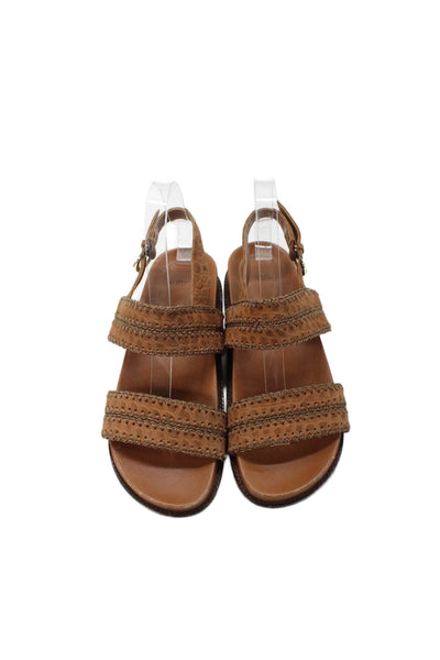 Alexandre Birman Womens Leather Buckled Ankle Strap Sandals Brown Size 7