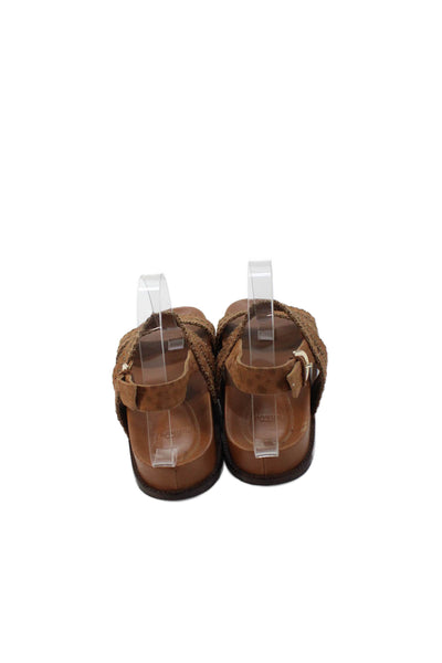 Alexandre Birman Womens Leather Buckled Ankle Strap Sandals Brown Size 7