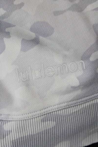 Lululemon Womens Long Sleeve Crew Neck Camouflage Sweatshirt Gray Cotton Size 8