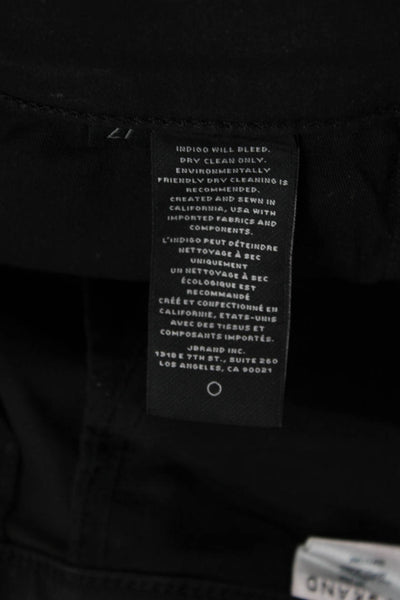 J Brand Womens Zipper Fly High Rise Coated Straight Leg Jeans Black Size 27