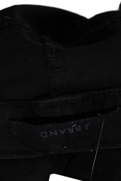 J Brand Womens Zipper Fly High Rise Coated Straight Leg Jeans Black Size 27