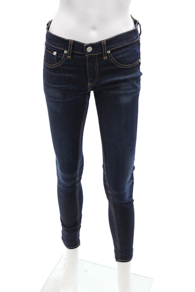 Rag & Bone Jean Womens Dark Wash Mid Rise Skinny Ankle Jeans Blue Denim Size 26