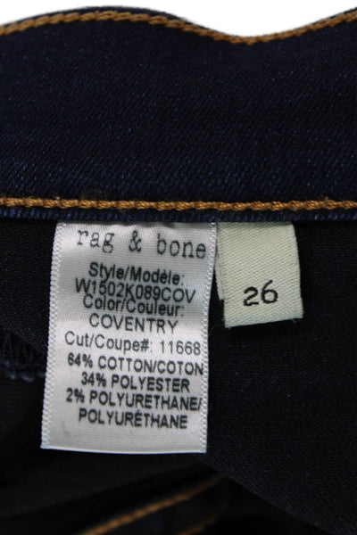 Rag & Bone Jean Womens Dark Wash Mid Rise Skinny Ankle Jeans Blue Denim Size 26