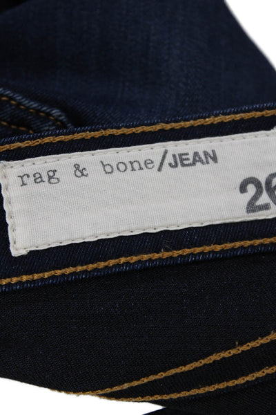 Rag & Bone Jean Womens Dark Wash Mid Rise Skinny Ankle Jeans Blue Denim Size 26