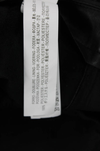 Zara Womens Zipper Fly High Rise Faux Leather Short Shorts Black Size Medium