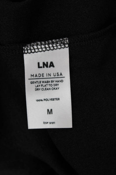 LNA Womens High Rise Drawtring Sleek Jogger Pants Black Size Medium