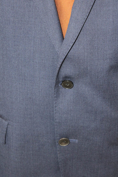 Boss Hugo Boss Mens Two Button Classic Lapel Blazer Blue Wool Size 42 Long