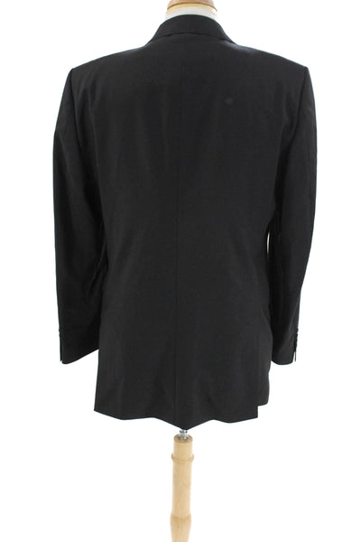Emanuel Emanuel Ungaro Mens Three Button Classic Lapel Blazer Black Size 41 Regu