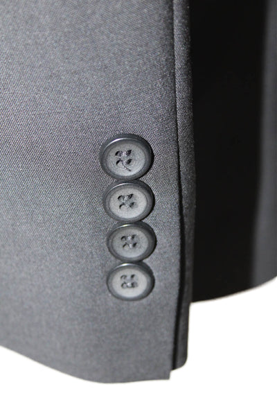 Emanuel Emanuel Ungaro Mens Three Button Classic Lapel Blazer Black Size 41 Regu