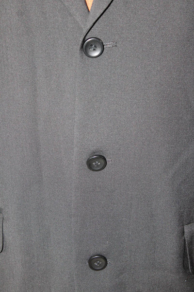 Emanuel Emanuel Ungaro Mens Three Button Classic Lapel Blazer Black Size 41 Regu